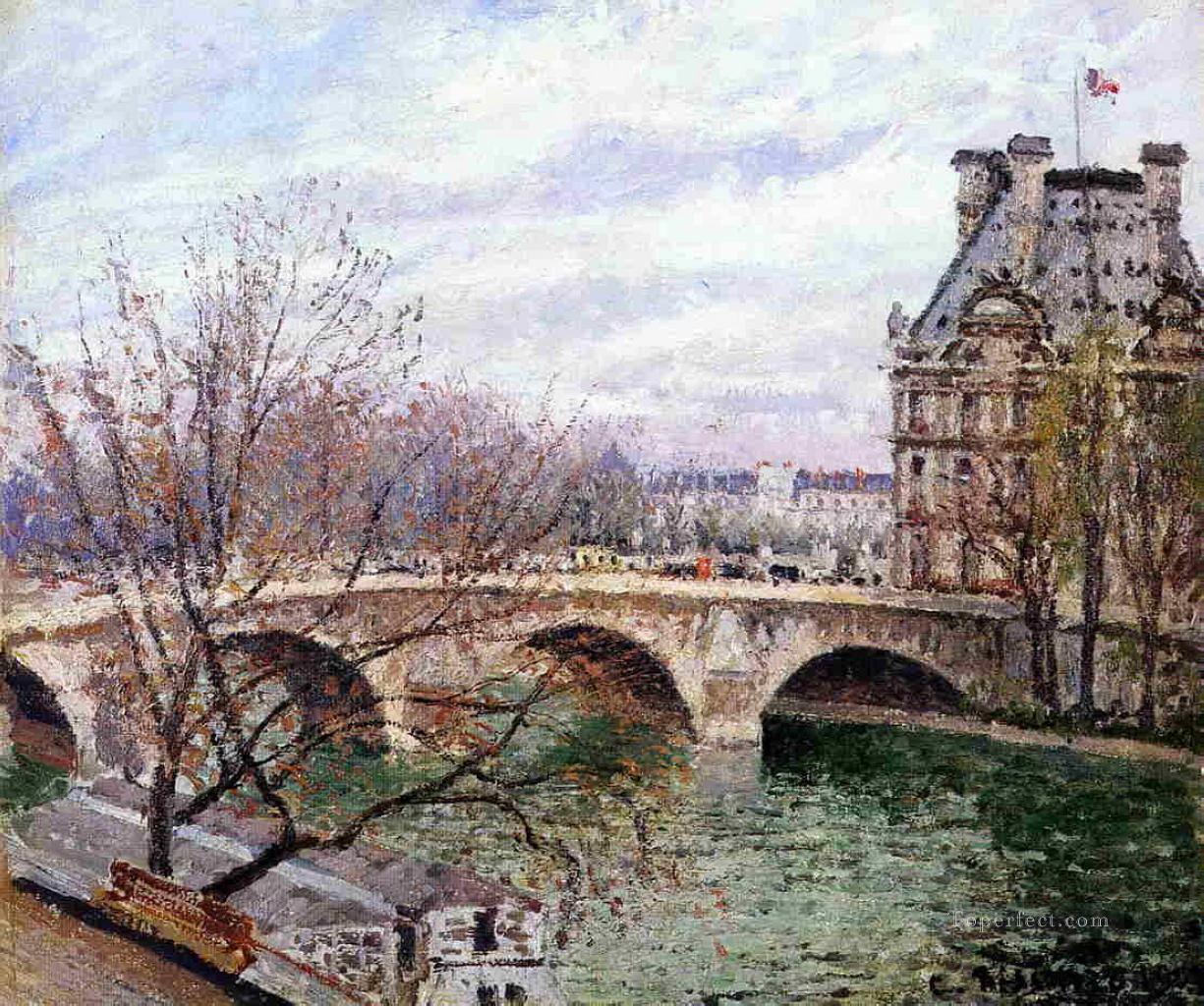 the pont royal and the pavillion de flore Camille Pissarro Oil Paintings